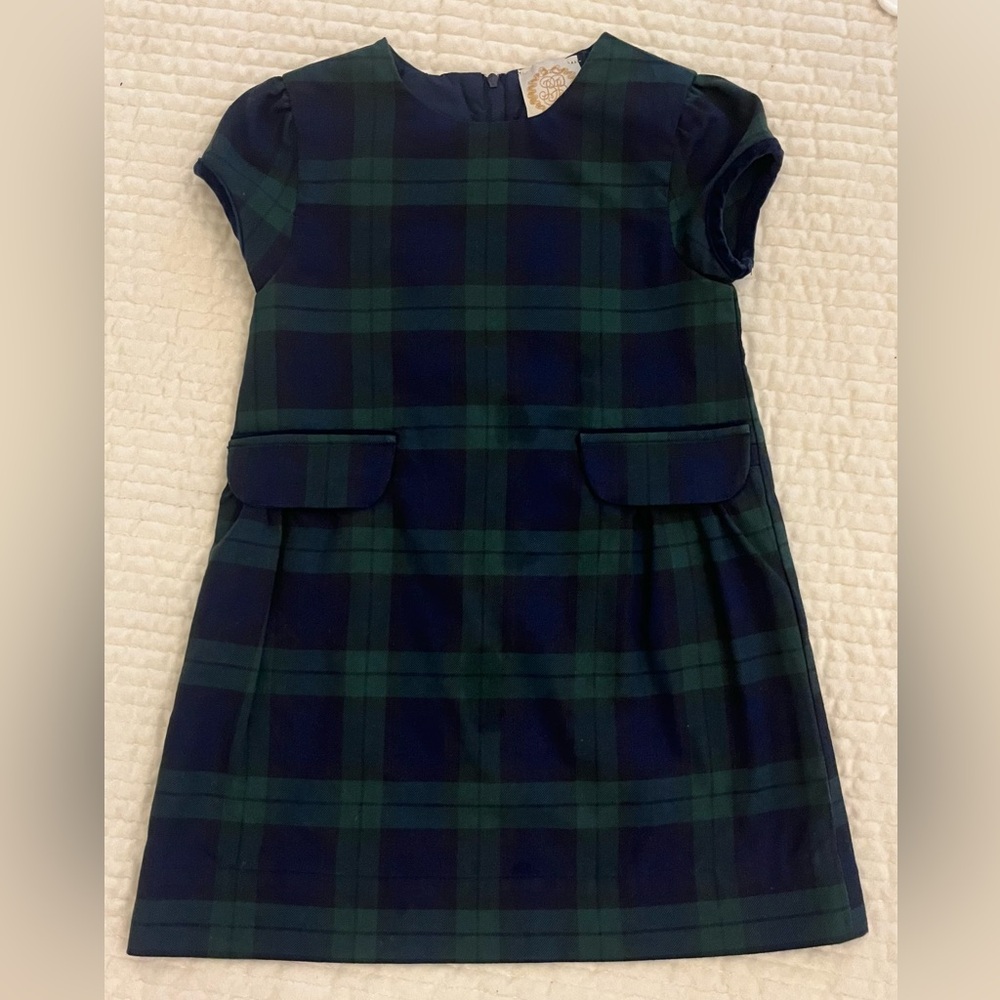 The Beaufort Bonnet Company Navy and Green Plaid Dress
